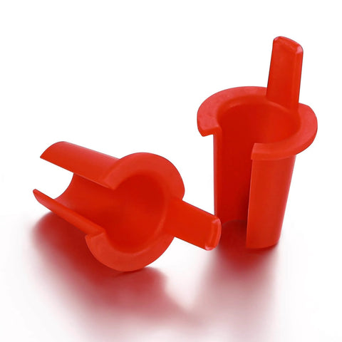 Close-up of 200-pack 5/16 Inch Anti-short Bushing 3/8 Inch Electrical Mc/bx Cable Bushing Red Head Electrical Wire Connectors.