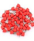 Red Twin Insulated Ferrule Crimp Connector For 16 AWG 1.5mm2 Copper Wire Tin Plated TE1508 End Terminal, Pack of 100