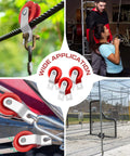 Red Fiberglass Reinforced Nylon Pulley Pack 50 Pieces For Baseball Batting Cage Netting Cable System Replacement Parts shown in various uses
