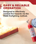 Multi Purpose Fire Extinguisher 1A10BC For Home Office Dorm And Residential Use spraying on a small fire