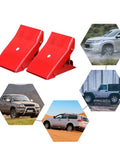 Foldable Steel Wheel Chock Set For Cars And Trailers 2 Pack With Heat Treated Drop Forged Construction Stronger Than Plastic