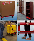 Plastic 4-Wheel Furniture Dolly with Steel-Reinforced Frame and 4-Inch 4-Way Swivel Casters, 1200 Lbs Capacity in use