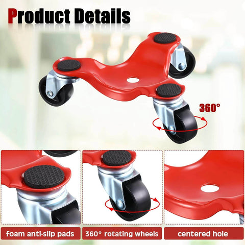 ✝️ 12 Pcs Furniture Mover Dolly 3 Wheels Dolly Steel Furniture Mover with Wheels 200 Lbs Load Capacity for Pool Table Home