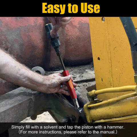 Demonstrating Go To Grease Fitting Cleaning Tool Red That Cleans Zerk Fittings And Removes Dried Grease From Pins Shafts Bushings Joints