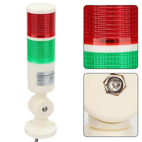 Red Green LED Tower Light for 24V DC CNC Machines, Industrial Signal Lamp for Milling Lathe and Factory Automation, Red and Green Flashing