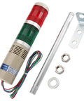 No Nonsense Industrial Signal Light Tower With Red And Green LED Indicators And Buzzer, Continuous Light, 24V DC, LTA-502TJ