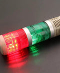 All-In-One Industrial Signal Light Tower With Red And Green LED Indicator, 12V DC, Continuous Light, Buzzer Included, close-up view