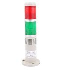 Industrial Signal Tower Light With Red And Green LEDs And Built In Buzzer DC 24V Stack Light For Machinery And Automation Panels Pro Grade Durable Plastic And Metal Housing 66cm Cable 9.6 Inch Size Visual Status Indicator