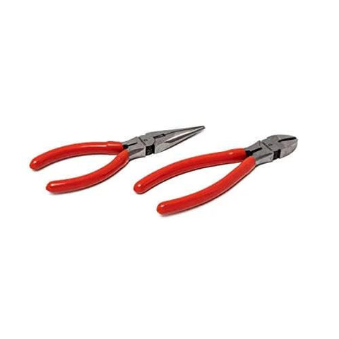 Red-handled pliers from the 180 Piece Professional Tool Set in Tool Storage Case - CTK180, showcasing durable metal construction.