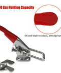 Two Piece Heavy Duty Toggle Clamp With 400 Pound Capacity In 304 Stainless Steel Including Adjustable U Bolt Holder And Quick Release Latch For Reliable Indoor And Outdoor Use