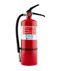 Fire Extinguisher For Home And Commercial Use Heavy Duty Rechargeable UL Rated 2A 10B C All Metal Construction With A Commercial Grade Valve And Trigger Suitable For Class A B C Fires Including Wood Paper Trash Plastics Gasoline And Oil shown in a side view