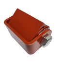 Close-up of Heavy Duty Gate Hinge (3,000 lbs Weight Capacity) - 1 Pair, red finish, with grease fitting