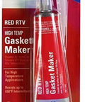 Red High Temp RTV Silicone Gasket Sealant 3 Oz Tube For Automotive Engine And Exhaust Sealing