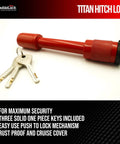 Rugged Hitch Pin Lock For Class III And IV Five Eighths Inch Hitches With Rubberized Cap, Weatherproof Anti Theft Security