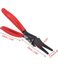 Automotive Hose Removal Pliers For Fuel And Vacuum Lines Stubborn Hose Separator Tool with 45# steel and rubber grips, size 10cm x 2.5cm.