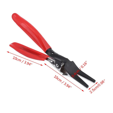 Automotive Hose Removal Pliers For Fuel And Vacuum Lines Stubborn Hose Separator Tool with 45# steel and rubber grips, size 10cm x 2.5cm.