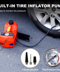 Five Ton Electric Hydraulic Car Jack Kit With LED Light For Cars SUVs And Trucks Portable Quick Lift from Six to Seventeen Point Seven Inches Red
