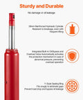 Heavy Duty 4 Ton Long Ram Hydraulic Jack With 8818 Lb Capacity For Engine Hoist And Garage Lifts, Red, close-up view