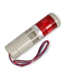 Industrial Red LED Signal Tower Light 1 Layer Stack With 15 Beads Per Layer For Bright Warning And Safety 110V Steady On No Buzzer Durable PC Lamp Shade ABS Shell Aluminum Rod Stainless Mount Bracket Ideal For Factory Equipment