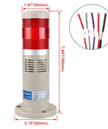 Industrial 24V DC Alarm Warning Flashing Light With Built In Buzzer Red LED Signal Tower Lamp for machines, 80x190mm