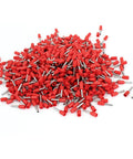 Bulk 1000 Pack Insulated Terminal Wire Ferrule Pins E1008 Tube Type For 18 AWG 1.0mm2 Electrical Wire Red Silver Tone