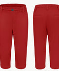 Red All Purpose Knicker Baseball Pants for Toddlers to Youth Boys and Girls, Knee Length Elastic Hem with Belt Loops, Front and Back View