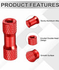 Red 12 Pack M3 X 18mm Knurled Aluminum Standoff Double Head Spacer Columns for FPV Drones RC Cars Airplanes Sim Racing