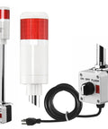 Red LED Andon Light Tower For Industrial Lines, 1 Stack, 3 Position On Off Flash, 8 Foot Power Cord, Plug And Play Ready, 3 Prong Plug Meets OSHA Standard, Indoor Rated, Assembled In USA Signaworks