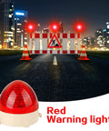 Red LED Warning Light Signal Tower Lamp N-3072 for AC 110V Industrial Use displayed with urban construction background