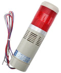 Industrial Signal Light Tower With Red LED Indicator And Built In Buzzer Continuous Warning Light DC 24V LGP-502TJ Metal And Plastic Construction Mounting Bracket Included