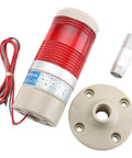 Industrial Signal Light Tower LED Red 12V DC 2W LGP-502T With Mounting Bracket, visible components include base and wiring, front view.
