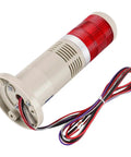Industrial 24V DC Alarm Warning Flashing Light With Built In Buzzer Red LED Signal Tower Lamp, base visible, 80mm x 190mm
