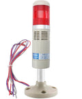 Industrial Signal Light Tower With Red LED Indicator And Built In Buzzer Continuous Warning Light DC 24V LGP-502TJ Metal And Plastic Construction Mounting Bracket Included