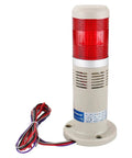 Industrial 24V DC Alarm Warning Flashing Light With Built In Buzzer Red LED Signal Tower Lamp, 80 x 190mm base