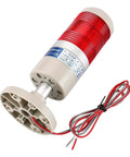 Industrial Signal Light Tower LED Red 12V DC 2W LGP-502T With Mounting Bracket, metal and plastic construction, wires visible