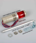 Industrial Red LED Signal Tower Light 1 Layer Stack With 15 Beads Per Layer For Bright Warning And Safety 110V Steady On No Buzzer
