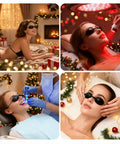 Women using Red Light Therapy Glasses With Adjustable Fit For Eye Protection During Tanning in various therapy settings.