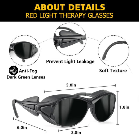 Red Light Therapy Glasses Eye Protection 200 To 2000nm For Tanning IPL Safety with anti-fog lenses and soft texture