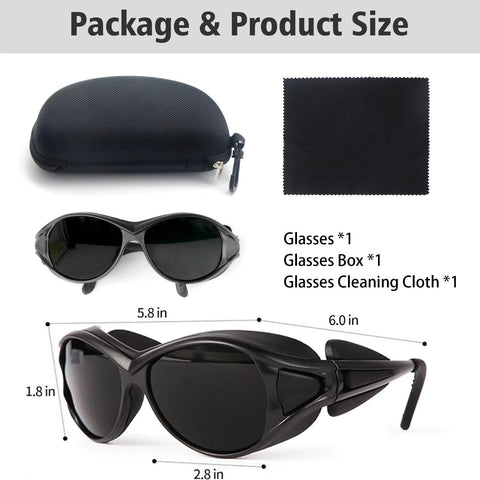Broad Spectrum Red Light Therapy Glasses 200 To 2000nm Eye Protection For IPL with case and cleaning cloth