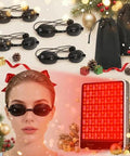 Red Light Therapy Glasses With Adjustable Fit For Eye Protection During Tanning with holiday decorations