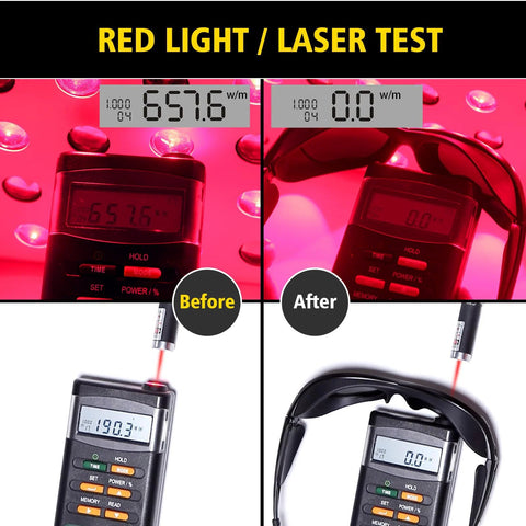 Red Light Therapy Glasses Eye Protection 200 To 2000nm For Tanning IPL Safety with test results