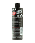 Liquid Synthetic Assembly Lube 12 Ounce From Red Line bottle view with label for engine builds, prevents metal contact, 3x film strength.