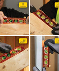 Compact 6-Inch magnetic torpedo level with a V-groove for conduit work in use at 0, 30, 45, 90 degree vial markers