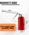 Metal Car Oil Can Pump Oiler With Precision Nozzle Manual Refueling Dispenser dimensions shown