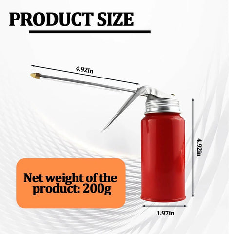 Metal Car Oil Can Pump Oiler With Precision Nozzle Manual Refueling Dispenser dimensions shown