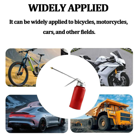 Metal Car Oil Can Pump Oiler With Precision Nozzle Manual Refueling Dispenser for Motor Oil in use with various vehicles