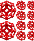 10 Pack Metal Outside Faucet Round Wheel Handles With Square Broach For Cast Iron Hose Bibb Valves, durable red cast iron handles.
