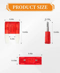 120 Piece Mini Fuse Kit for Cars and More Auto Fuse Set with dimensions, showing front and side views of a red 10A fuse