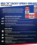Lucas Oil 10318 Red N Tacky Grease 3 Ounce Combo Pack product information and usage guide with images of products and applications.