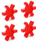 Flexible L095 NBR Rubber Spider Insert Set for L Jaw Couplings, 4 Pack Solid Spider Center Inserts in Red